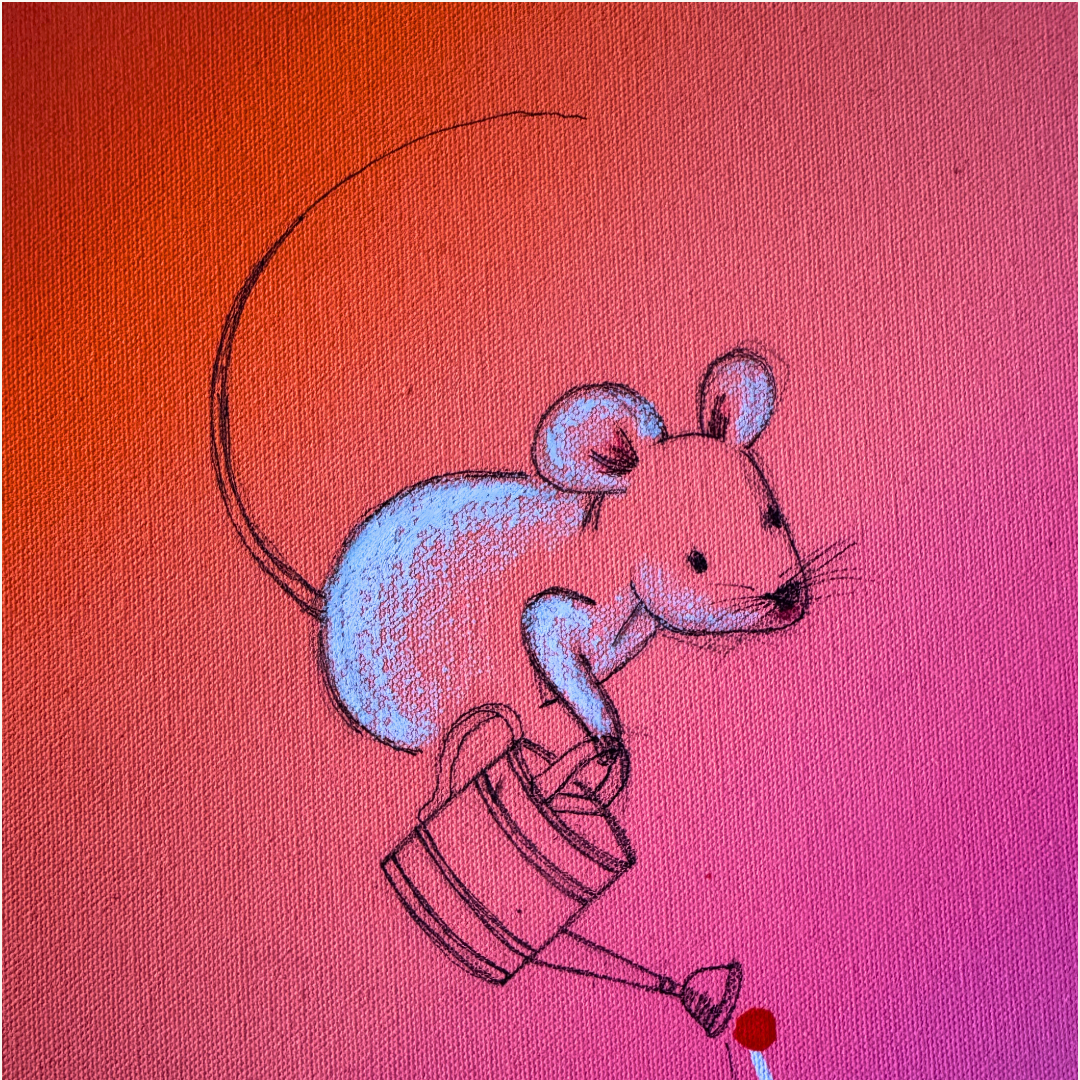 Haushalt Maus beim Gießen